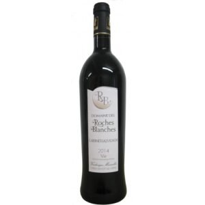 photo de la bouteille de vin du domaine des roches blanches